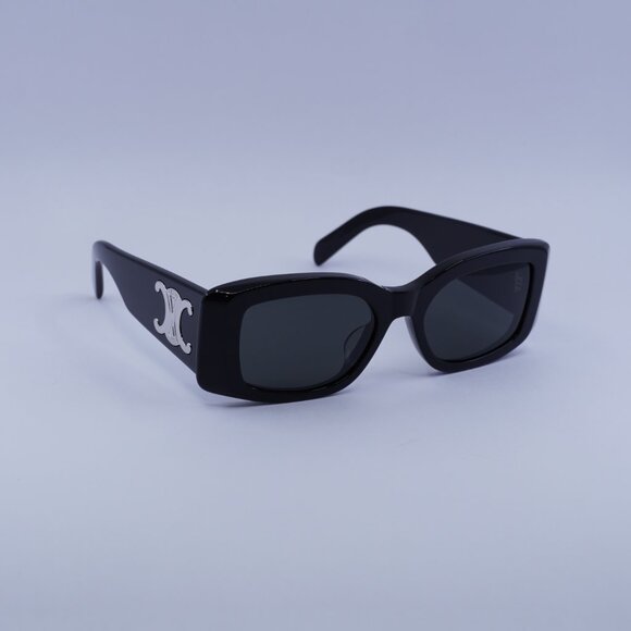 ?️ New Celine CL40282U 01A Sunglasses - Shiny Black Frame, Smoke Lenses main image 7
